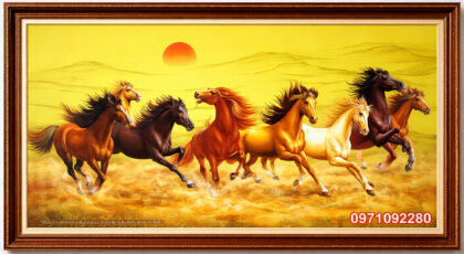 Tranh mã đáo thành ý nghĩa phong thủy khổ lớn đẹp