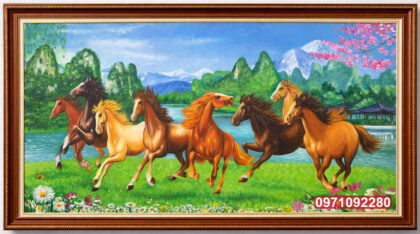 Tranh mã đáo thành treo phòng làm việc hút tài lộc