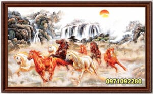 Tranh sơn dầu mã đáo thành công phát đạt thịnh vượng