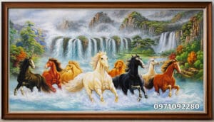Tranh mã đáo thành công ngựa phi nước đại đẹp