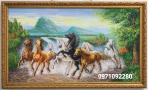 Tranh mã đáo thành công treo phòng làm việc sếp