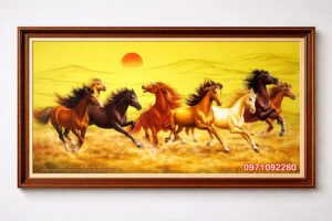 Tranh mã đáo thành công treo tường may mắn tài lộc