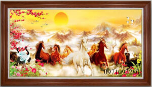 Tranh mã đáo thành ý nghĩa phong thủy khổ lớn đẹp